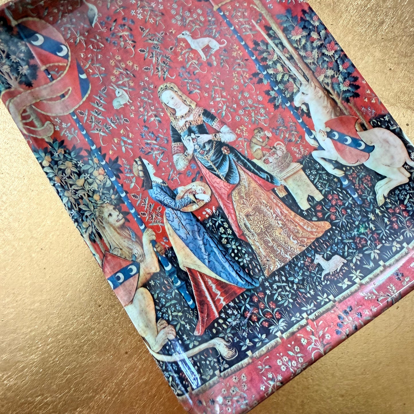 lady and the unicorn tapestry tray