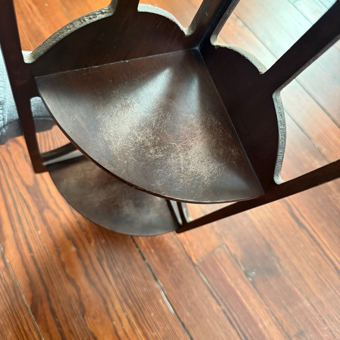 3 tier wooden corner shelf