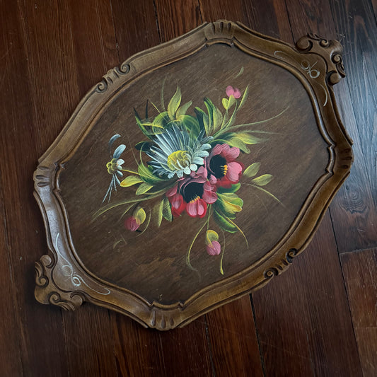 hand painted wooden tray