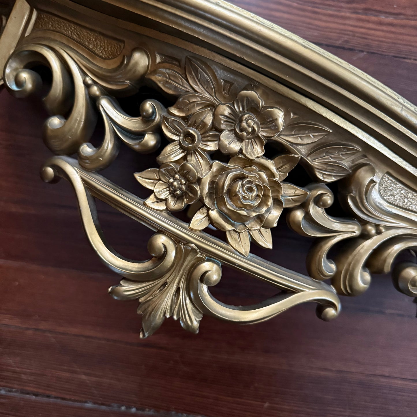 gold floral wall shelf