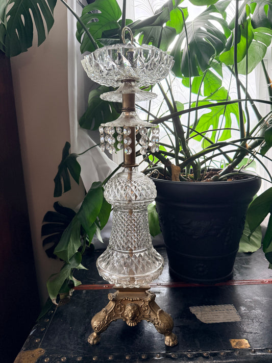 crystal standing ash tray