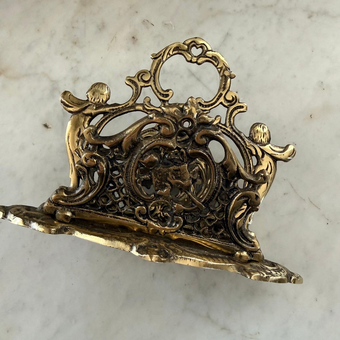 antique brass letter holder