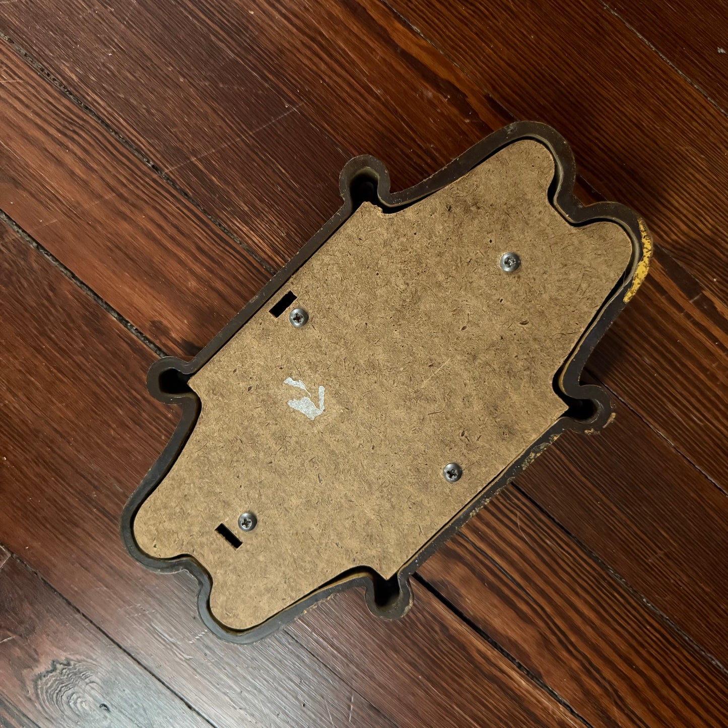 faux wood scroll mirror