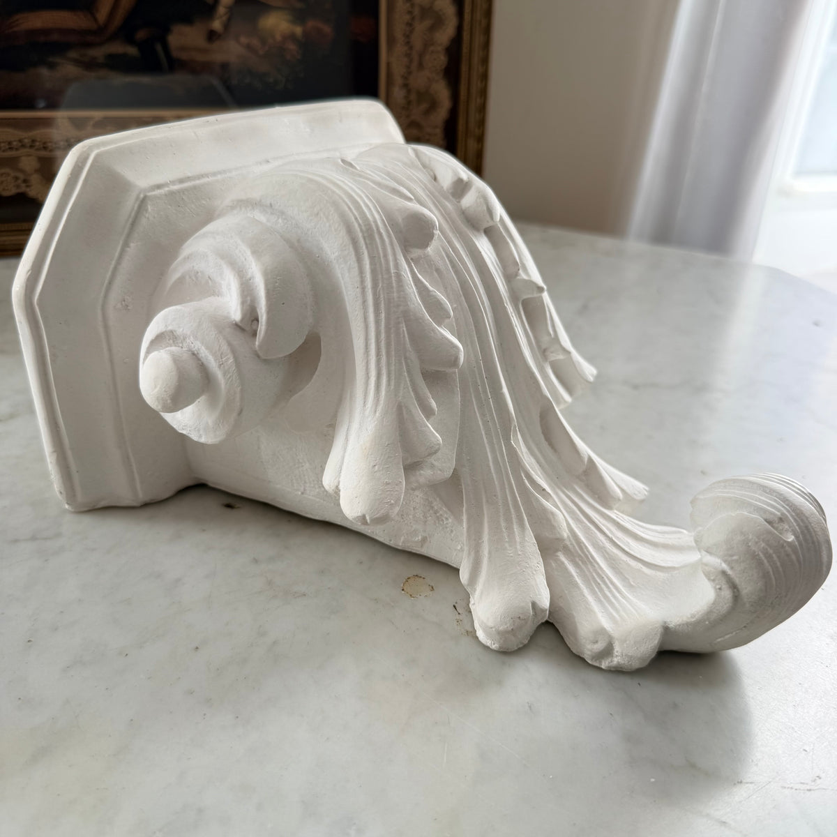 white corbel shelf