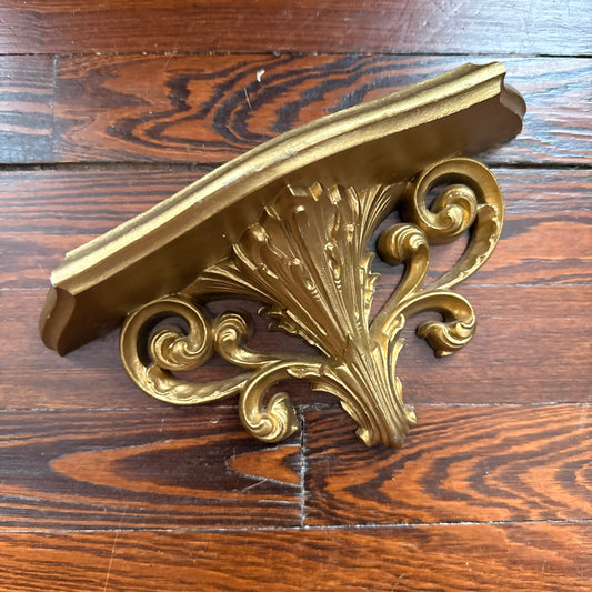 vintage gold wall shelf