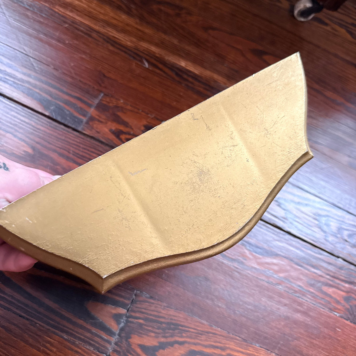 vintage gold wall shelf