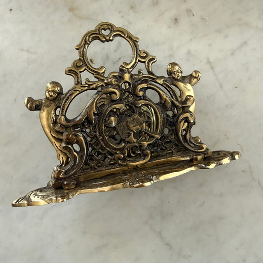 antique brass letter holder