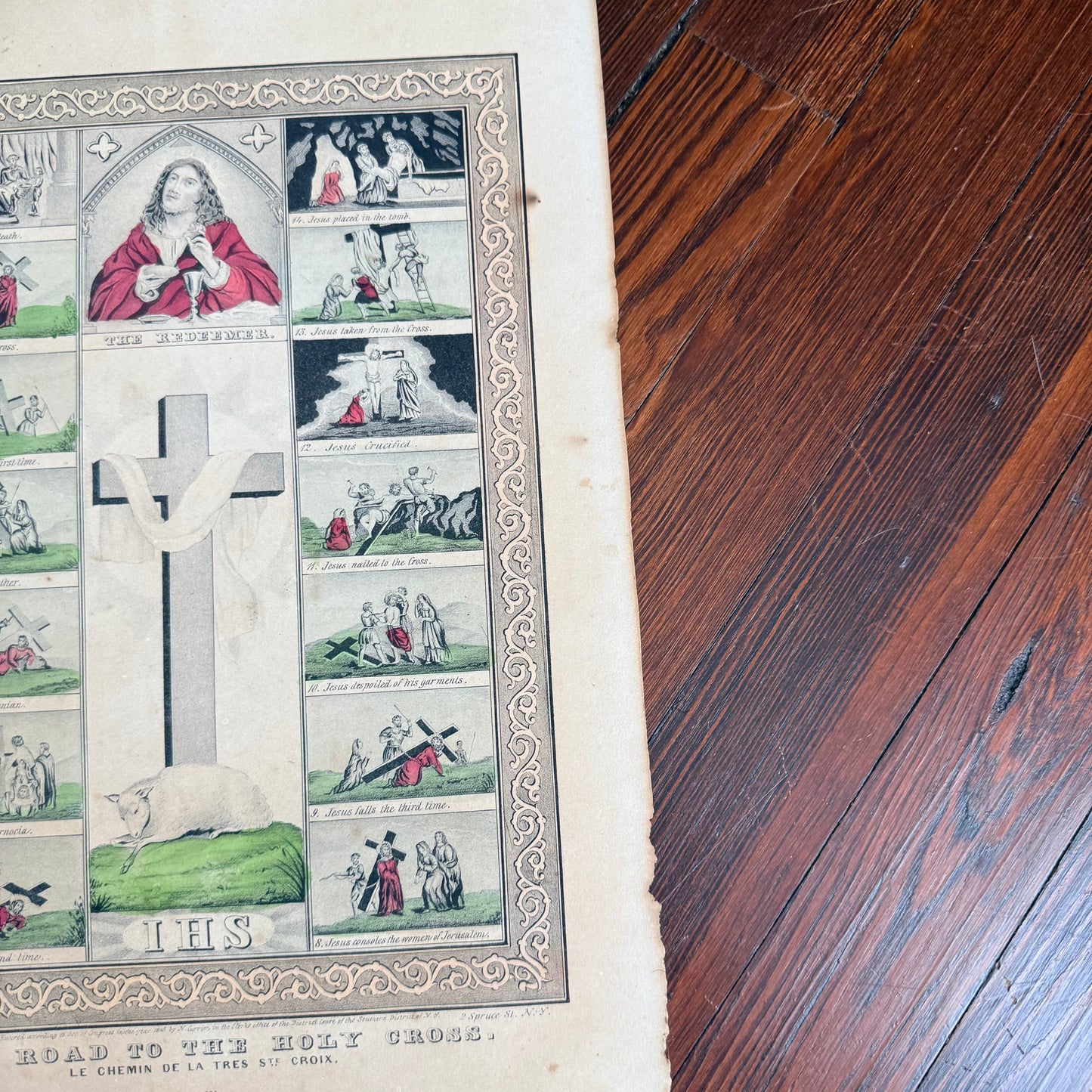 antique stations of the cross litho