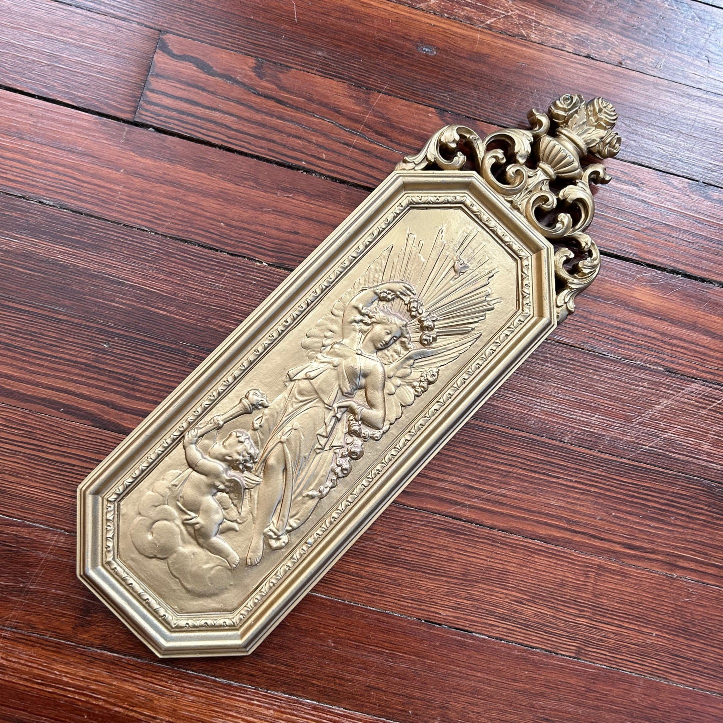 pair of gold goddess plaques